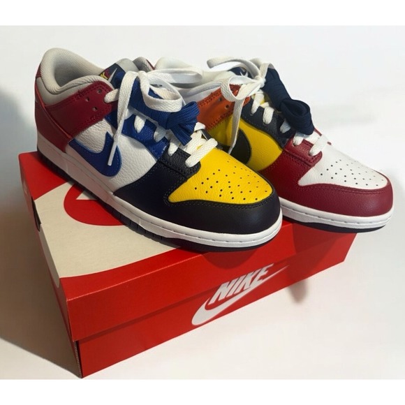 Nike Dunk Low JP Qs Midnight Navy Varsity Maize Mens Sz‎ 7.5 - Picture 3 of 5
